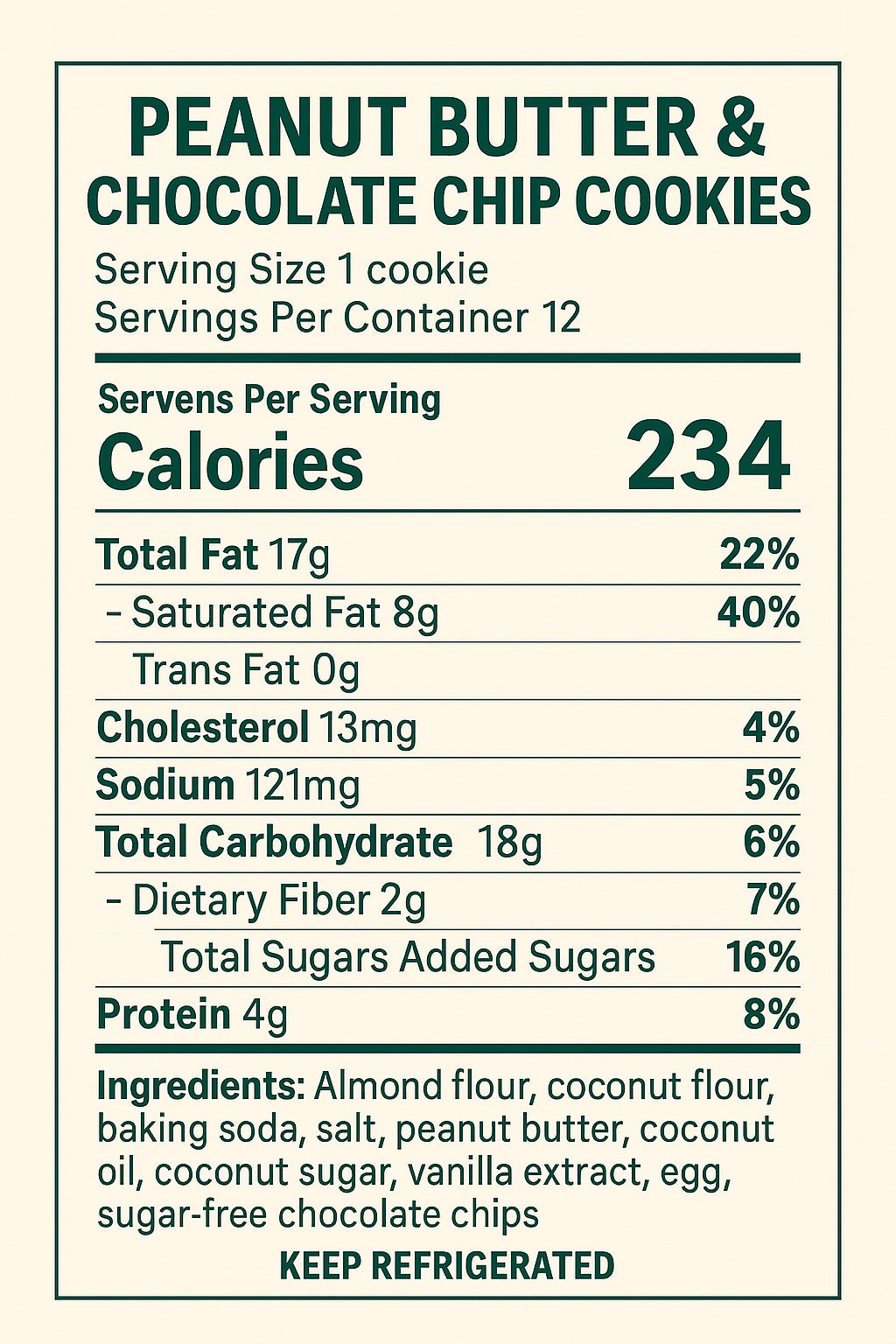 Peanut Butter Chocolate Chip Cookies (12 Count)
