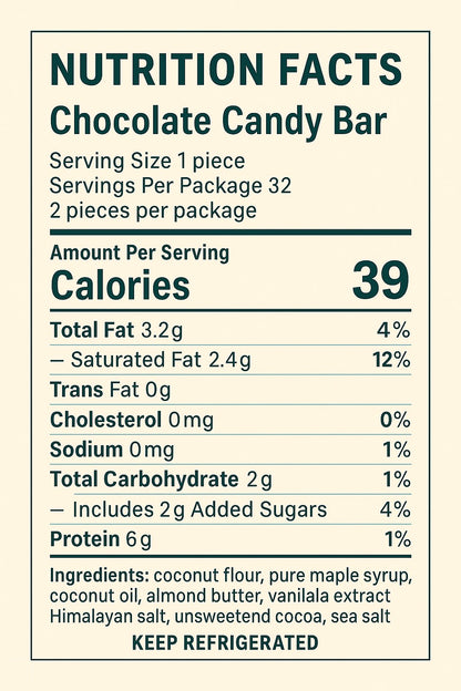 Gluten Free, Sugar Free Bakery - Chocolate Vegan Candy Bars